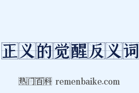 正义的觉醒反义词是什么意思的图片